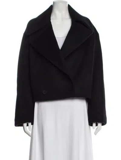 Pre-owned Staud Wool Faux Fur Jacket In Black