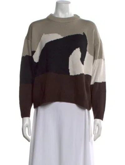 Pre-owned Staud Wool Graphic Print Sweater In Multi