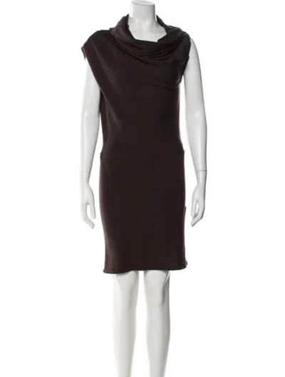 Pre-owned Staud Wool Knee-length Dress In Brown