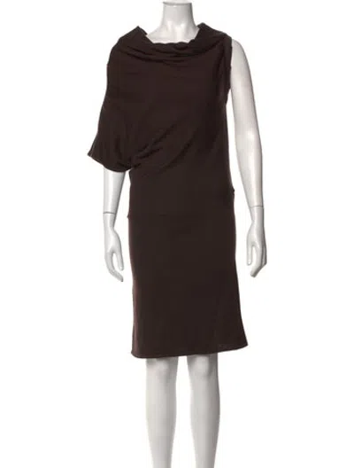 Pre-owned Staud Wool Knee-length Dress In Brown