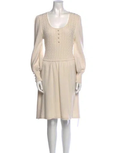 Pre-owned Staud Wool Knee-length Dress In Neutral
