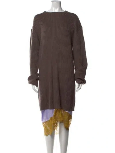 Pre-owned Staud Wool Knee-length Dress W/ Tags In Brown
