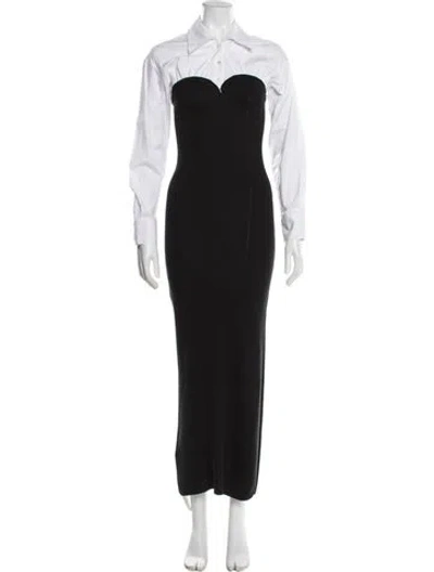 Pre-owned Staud Wool Long Dress In Black