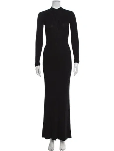 Pre-owned Staud Wool Long Dress In Black