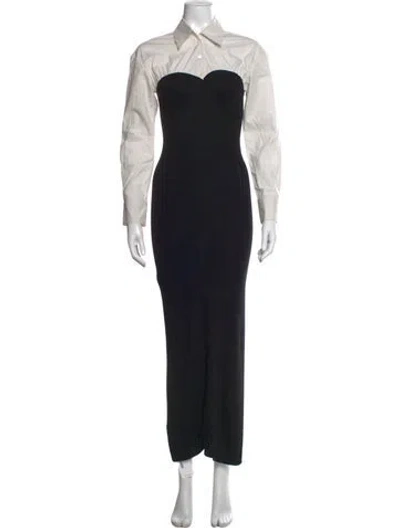 Pre-owned Staud Wool Long Dress In Black