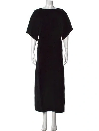 Pre-owned Staud Wool Long Dress In Black