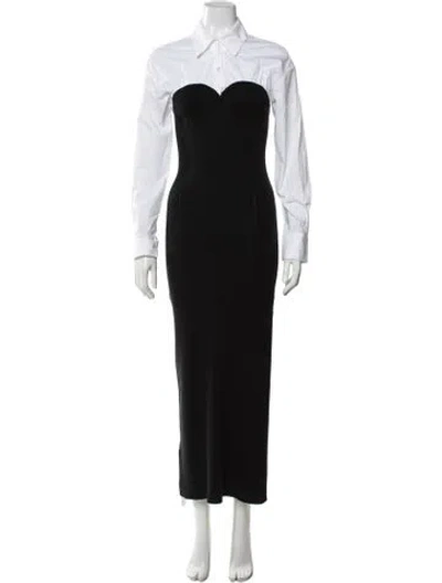 Pre-owned Staud Wool Long Dress In Black