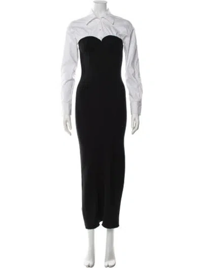 Pre-owned Staud Wool Long Dress In Black