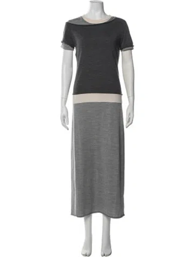 Pre-owned Staud Wool Long Dress In Black