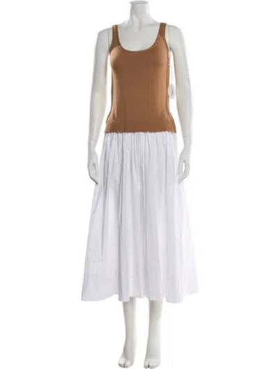Pre-owned Staud Wool Long Dress In Brown