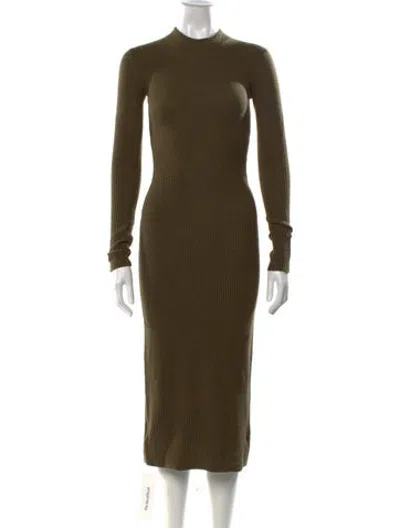 Pre-owned Staud Wool Long Dress In Green