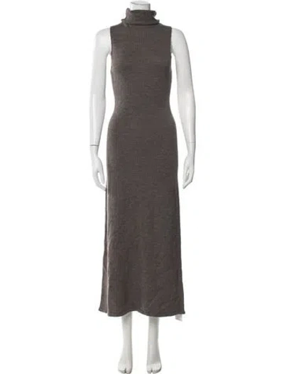 Pre-owned Staud Wool Long Dress In Grey
