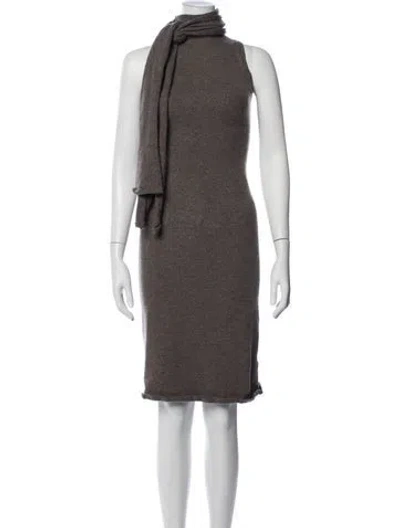 Pre-owned Staud Wool Long Dress In Grey