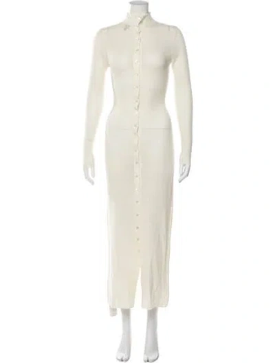 Pre-owned Staud Wool Long Dress In Neutral