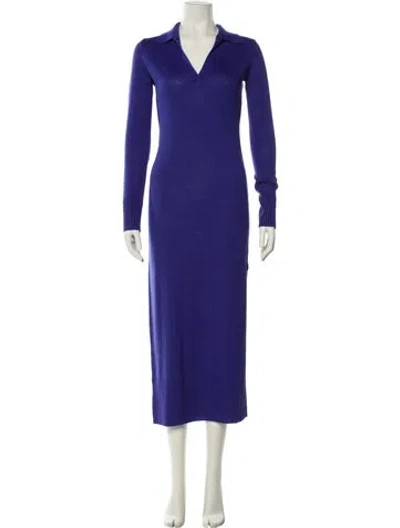 Pre-owned Staud Wool Long Dress W/ Tags In Blue