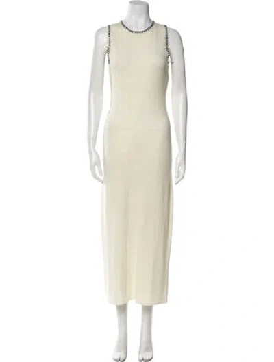 Pre-owned Staud Wool Long Dress W/ Tags In Neutral