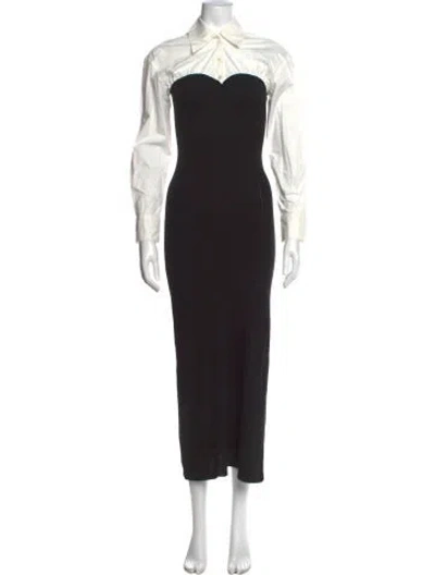 Pre-owned Staud Wool Long Dress In White