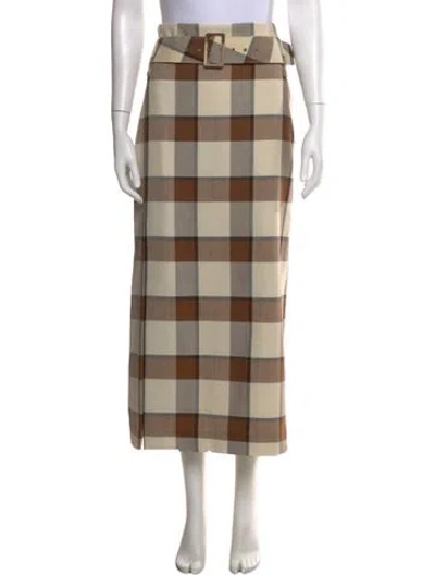 Pre-owned Staud Wool Long Skirt In Brown