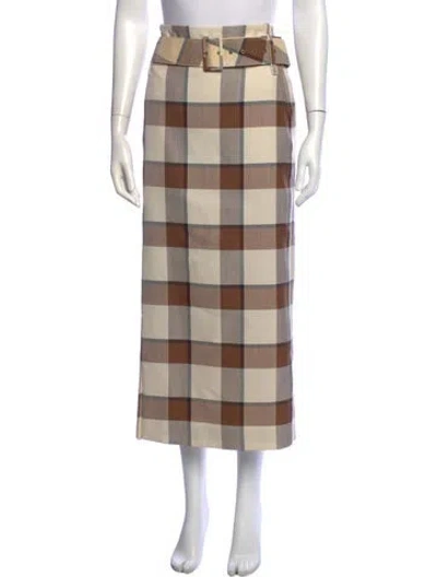 Pre-owned Staud Wool Long Skirt In Neutrals