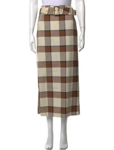 Pre-owned Staud Wool Long Skirt In Neutrals