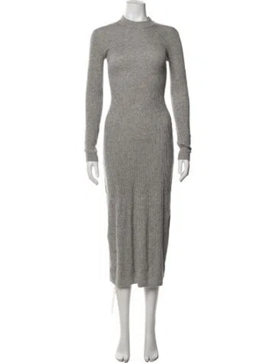Pre-owned Staud Wool Midi Length Dress In Grey
