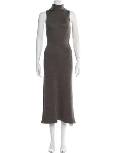 Pre-owned Staud Wool Midi Length Dress In Grey