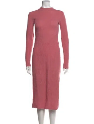 Pre-owned Staud Wool Midi Length Dress In Pink