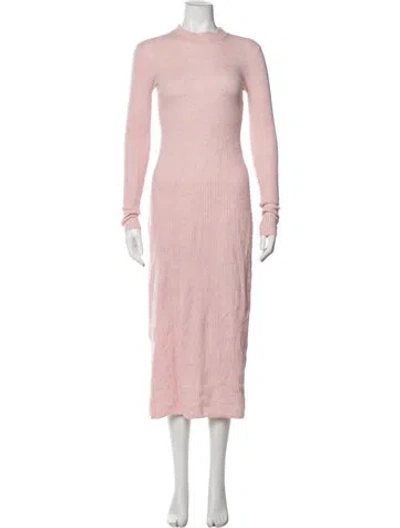Pre-owned Staud Wool Midi Length Dress In Pink