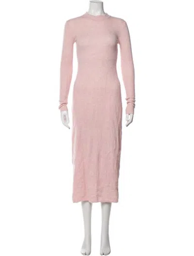 Pre-owned Staud Wool Midi Length Dress In Pink
