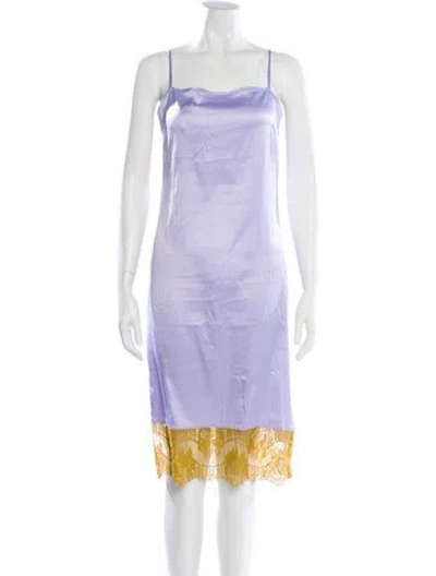 Pre-owned Staud Wool Midi Length Dress In Purple