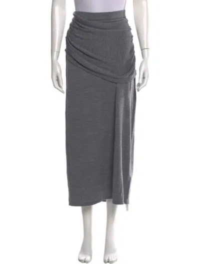 Pre-owned Staud Wool Midi Length Skirt In Gray