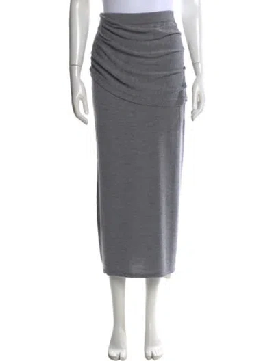 Pre-owned Staud Wool Midi Length Skirt In Gray