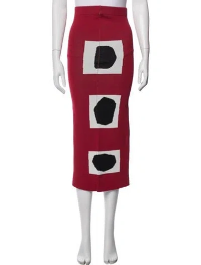 Pre-owned Staud Wool Midi Length Skirt In Red