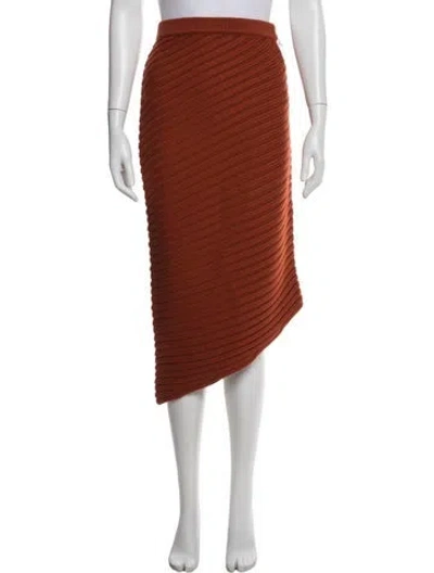 Pre-owned Staud Wool Midi Length Skirt W/ Tags In Orange