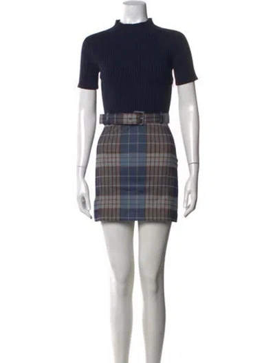 Pre-owned Staud Wool Mini Dress In Blue