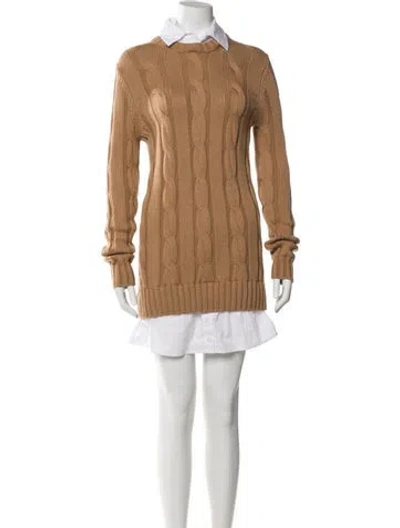 Pre-owned Staud Wool Mini Dress In Brown