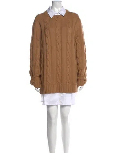 Pre-owned Staud Wool Mini Dress In Brown