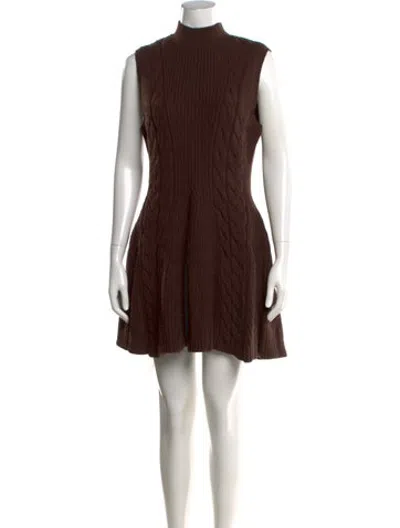 Pre-owned Staud Wool Mini Dress In Brown