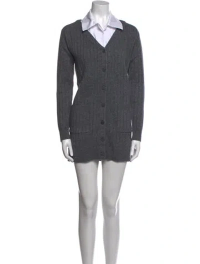 Pre-owned Staud Wool Mini Dress In Gray