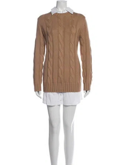 Pre-owned Staud Wool Mini Dress In Neutral