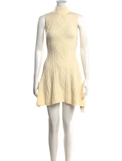 Pre-owned Staud Wool Mini Dress In Neutrals