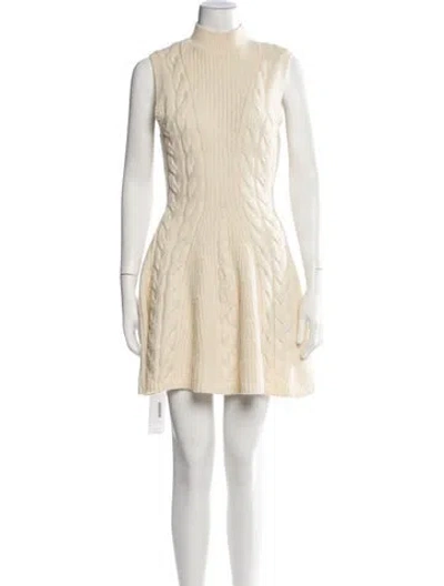 Pre-owned Staud Wool Mini Dress In Neutrals