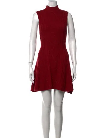 Pre-owned Staud Wool Mini Dress In Red
