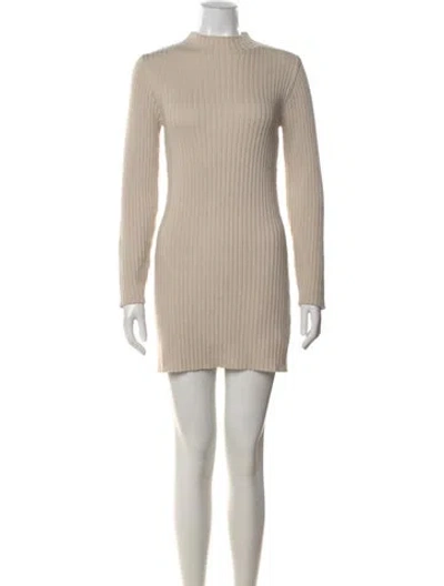 Pre-owned Staud Wool Mini Dress W/ Tags In Neutral