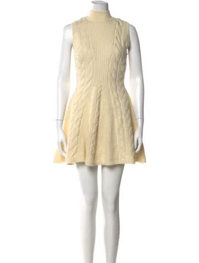 Pre-owned Staud Wool Mini Dress W/ Tags In Neutral