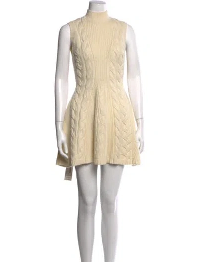 Pre-owned Staud Wool Mini Dress W/ Tags In Neutrals