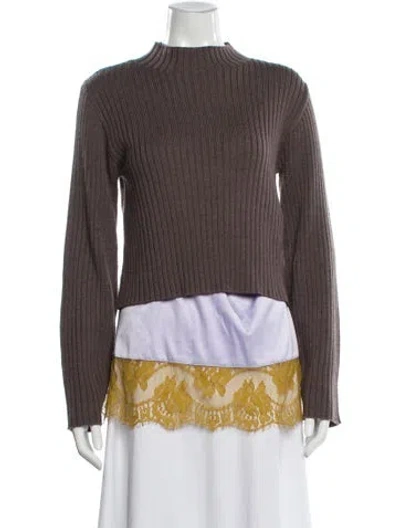 Pre-owned Staud Wool Mock Neck Crop Top