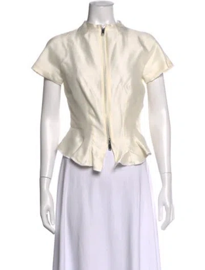 Pre-owned Staud Wool Mock Neck Top In Neutral