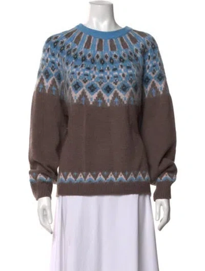 Pre-owned Staud Wool Patterned Sweater In Multicolor