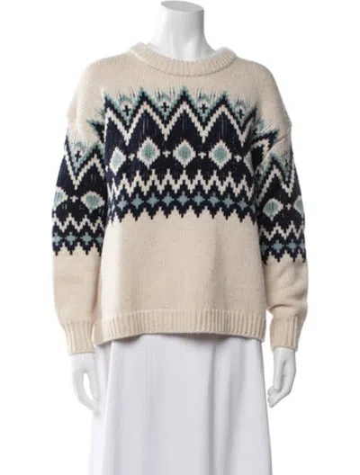 Pre-owned Staud Wool Patterned Sweater In Neutrals